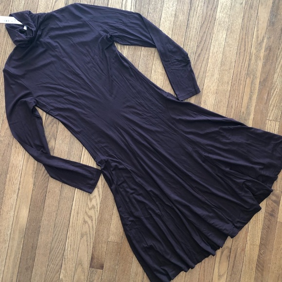 Cosabella Talco Turtle Neck Jersey Knit Dress Long Sleeves Chocolate Size Medium - Picture 6 of 8
